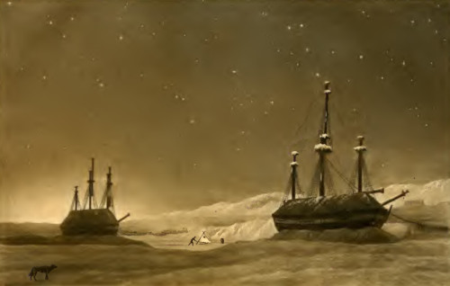 Dos barcos en el océano congelado