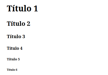 Así es como lucen estos títulos en html.